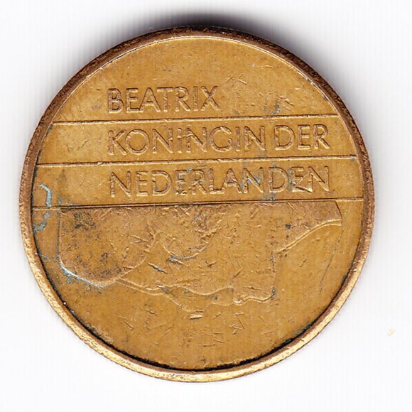 1990 Netherlands 5 Gulden Coin (b91) - Picture 2 of 2